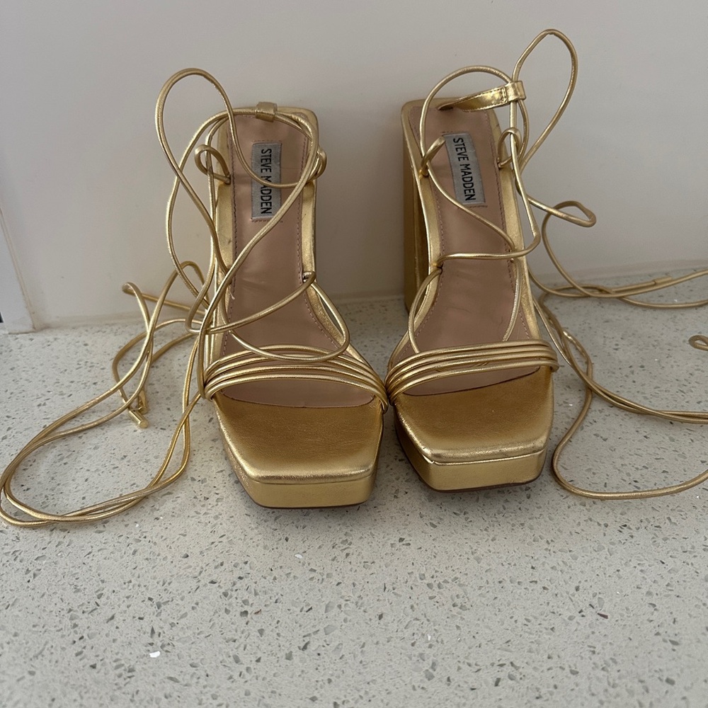 Steve Madden Gold Platform Shoes